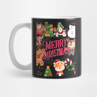 Ugly Christmas Tshirt - Merry Christmas - A Collage of Christmas Images Mug